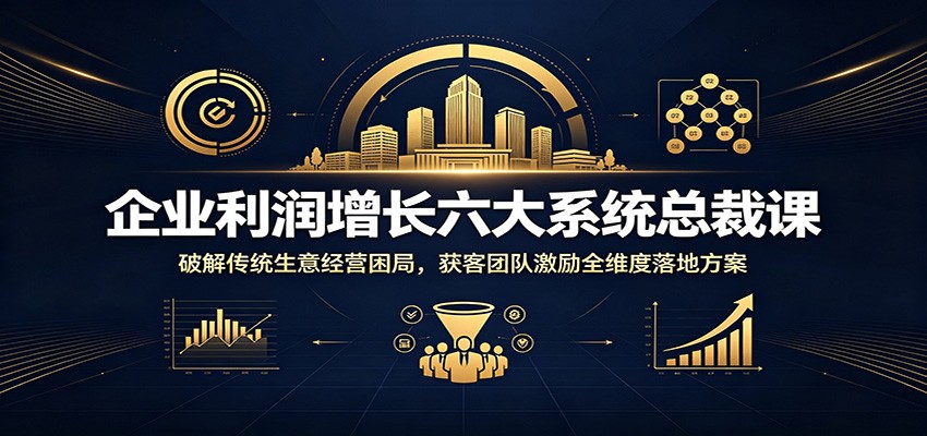 企业利润增长六大系统总裁课：破解传统生意经营困局，获客团队激励全维度落地方案-朽念云创