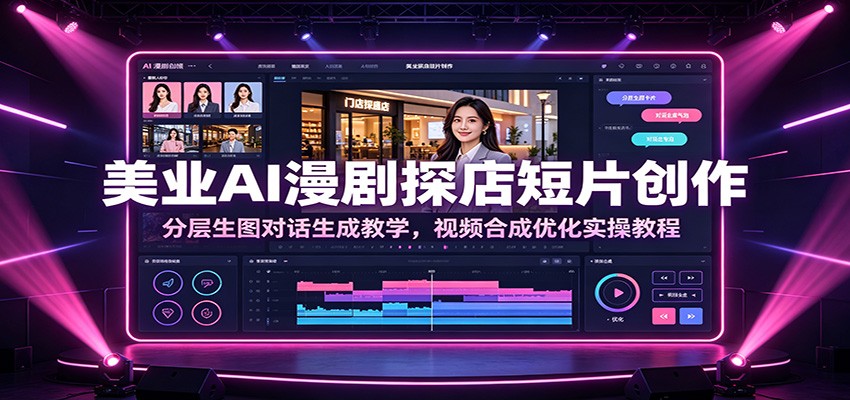 美业AI漫剧探店短片创作：分层生图对话生成教学，视频合成优化实操教程-朽念云创