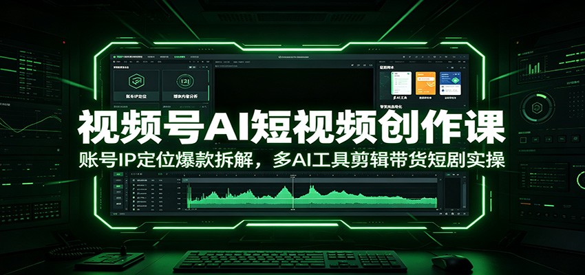 视频号AI短视频创作课：账号IP定位爆款拆解，多AI工具剪辑带货短剧实操-朽念云创