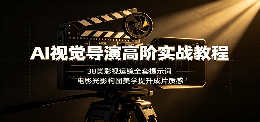 AI视觉导演高阶实战教程：38类影视运镜全套提示词，电影光影构图美学提升成片质感-朽念云创
