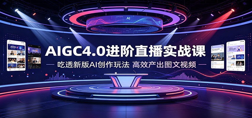 AIGC4.0进阶直播实战课：吃透新版AI创作玩法，高效产出图文视频-朽念云创