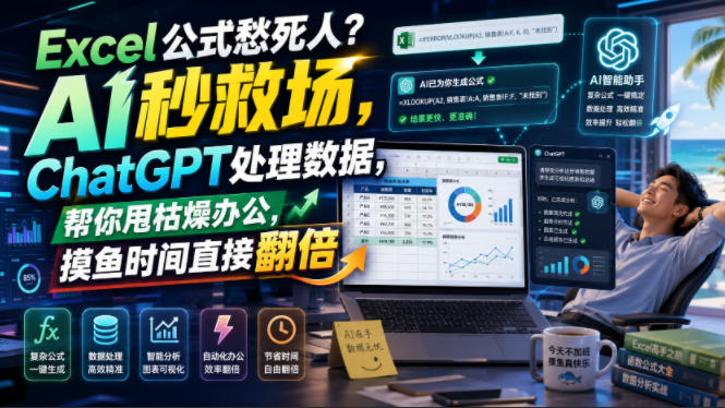Excel公式愁死人？AI秒救场，ChatGPT处理数据，帮你甩枯燥办公，摸鱼时间直接翻倍【原创双语字幕】-朽念云创