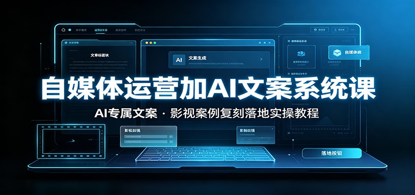 自媒体运营加AI文案系统课：：AI专属文案，影视案例复刻落地实操教程-朽念云创