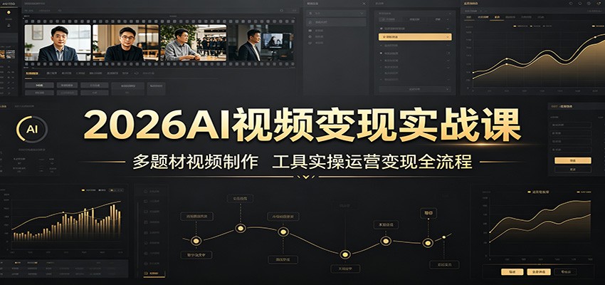 2026AI视频变现实战课：多题材视频制作，工具实操运营变现全流程-朽念云创