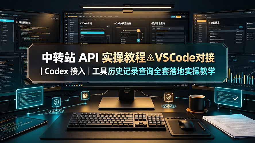 中转站 API 实操教程△VSCode 对接｜Codex 接入｜工具历史记录查询全套落地实操教学-朽念云创