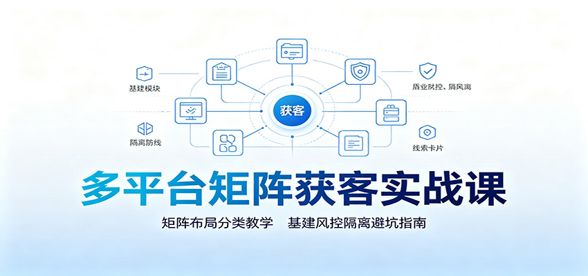 多平台矩阵获客实战课：矩阵布局分类教学，基建风控隔离避坑指南-朽念云创