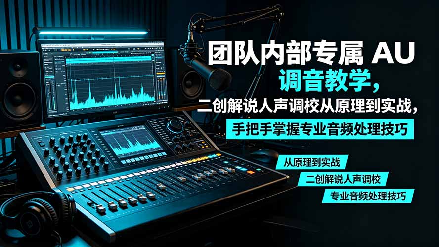 某大佬团队内部专属 AU 调音教学,二创解说人声调校从原理到实战,手把手掌握专业音频处理技巧-朽念云创