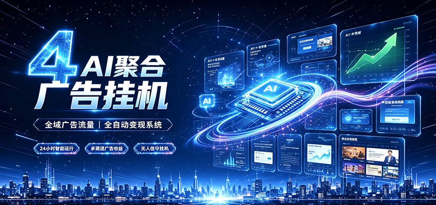 全域广告流量聚合，AI无人挂机稳赚佣金，打造长期稳定被动收入副业-朽念云创