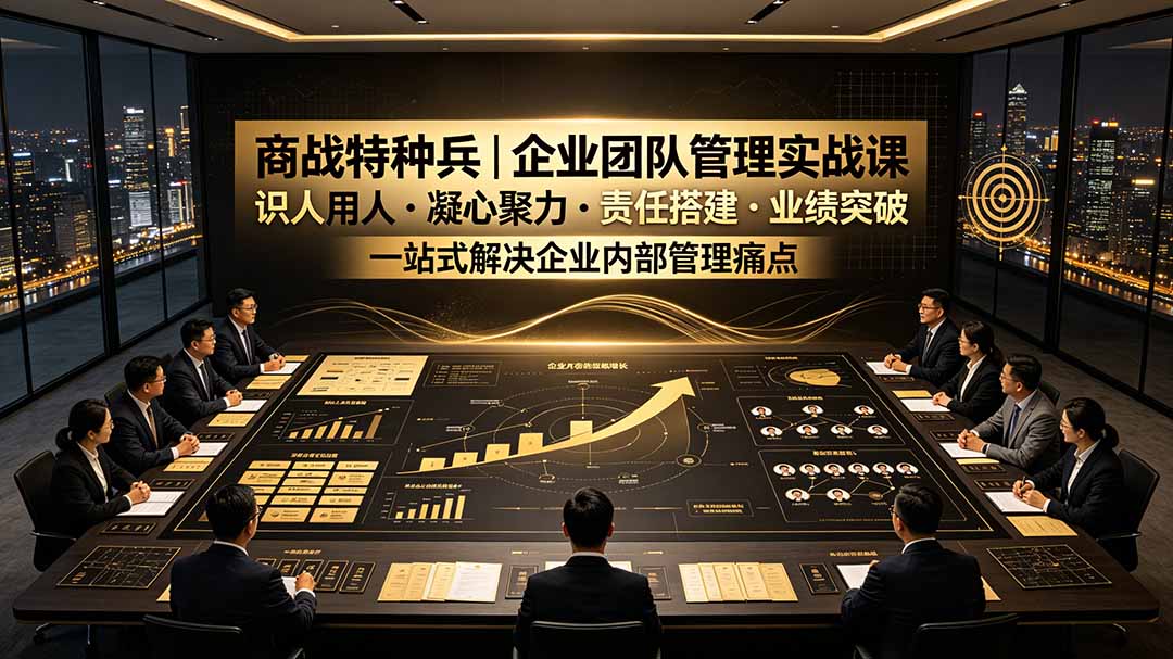 商战特种兵｜企业团队管理实战课：识人用人｜凝心聚力｜责任搭建｜业绩突破，一站式解决企业内部管理痛点-朽念云创