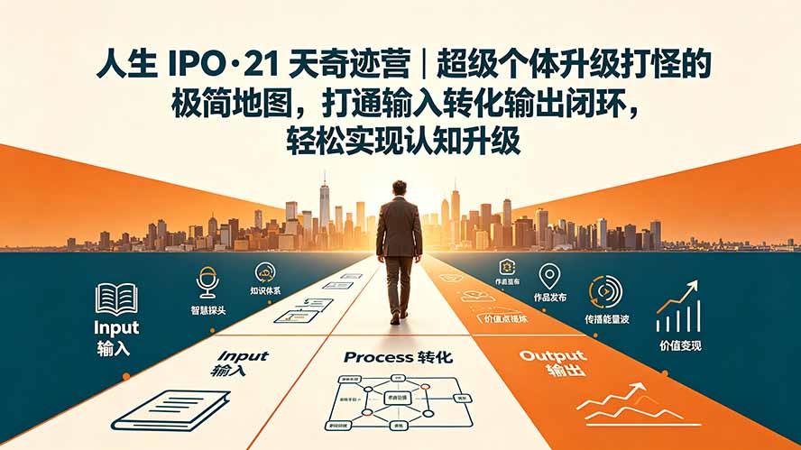 人生 IPO-21 天奇迹营｜超级个体升级打怪的极简地图，打通输入转化输出闭环，轻松实现认知升级-朽念云创