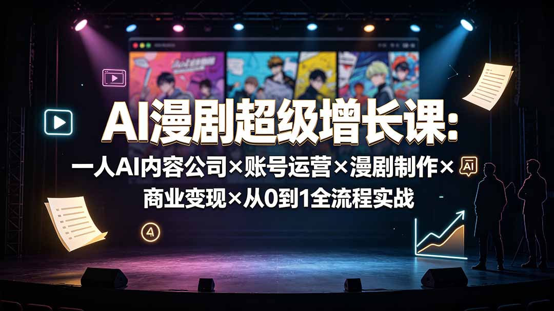AI漫剧超级增长课:一人AI内容公司×账号运营×漫剧制作×商业变现×从0到1全流程实战-朽念云创