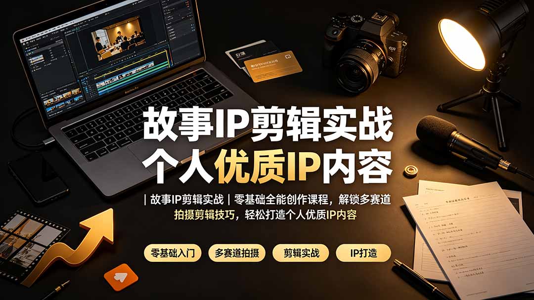 故事IP剪辑实战|零基础全能创作课程,解锁多赛道拍摄剪辑技巧,轻松打造个人优质IP内容-朽念云创