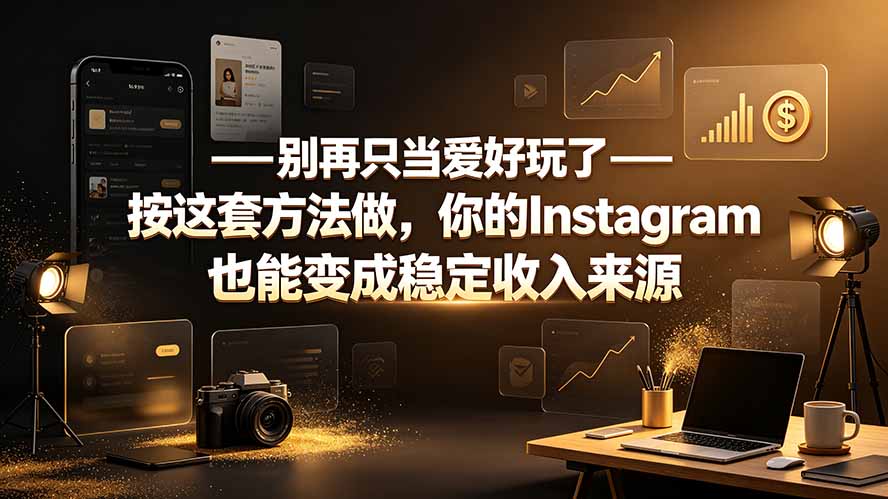 别再只当爱好玩了——按这套方法做，你的Instagram也能变成稳定收入来源-朽念云创