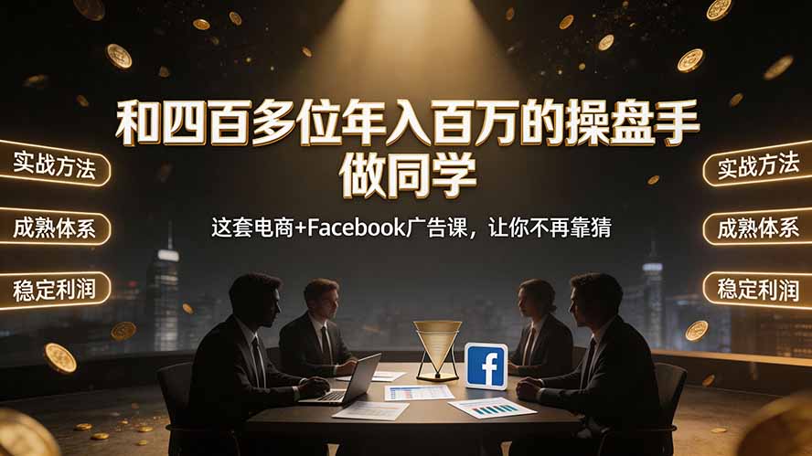 和四百多位年入百万的操盘手做同学——这套电商+Facebook广告课，让你不再靠猜【原创双语字幕】-朽念云创