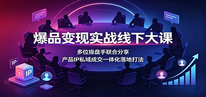 爆品变现实战线下大课：多位操盘手联合分享，产品IP私域成交一体化落地打法-朽念云创