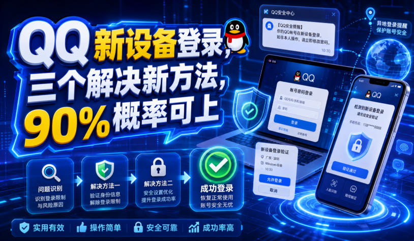QQ新设备登录，三个解决新方法，90%概率可上-朽念云创