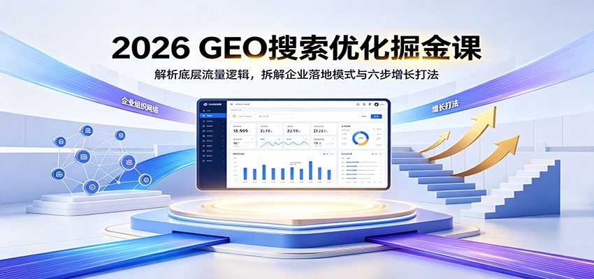 2026 GEO搜索优化掘金课：解析底层流量逻辑，拆解企业落地模式与六步增长打法-朽念云创