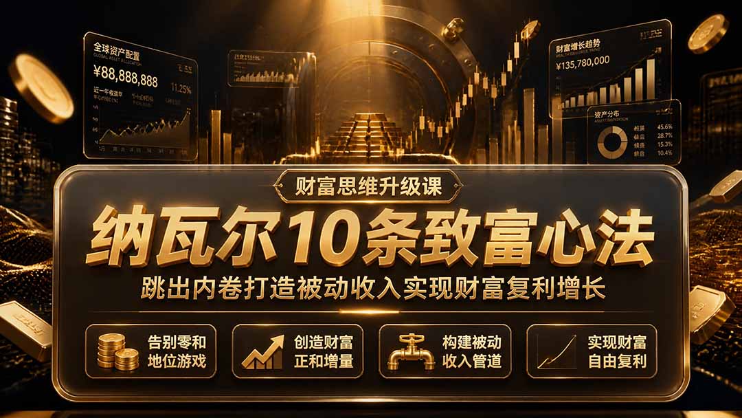 付费文章：纳瓦尔10条致富心法，跳出内卷打造被动收入实现财富复利增长-朽念云创
