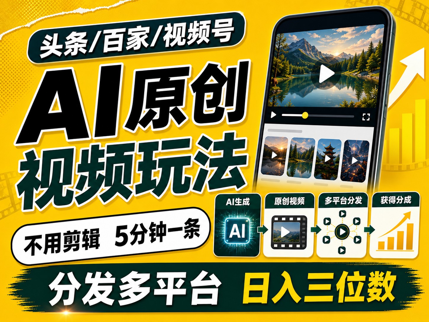 2026头条百家号升级玩法 5分钟一条原创视频 发多平台赚收-朽念云创