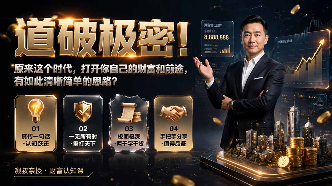 付费文章：道破极密！原来这个时代，打开你自己的财富和前途，有如此清晰简单的思路？-朽念云创