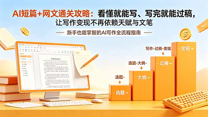 AI短篇+网文通关攻略-更新：看懂就能写、写完就能过稿，让写作变现不再依赖天赋与文笔-朽念云创