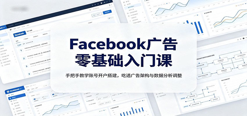 Facebook广告零基础入门课:手把手教学账号开户搭建,吃透广告架构与数据分析调整-朽念云创