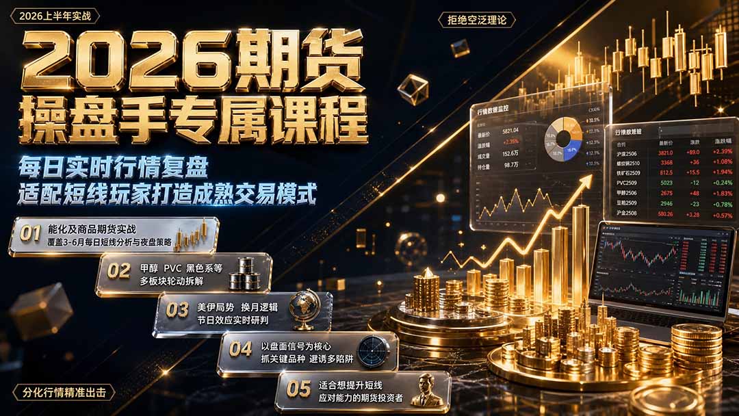 2026期货操盘手专属课程-更新8月,每日实时行情复盘,适配短线玩家打造成熟交易模式-朽念云创