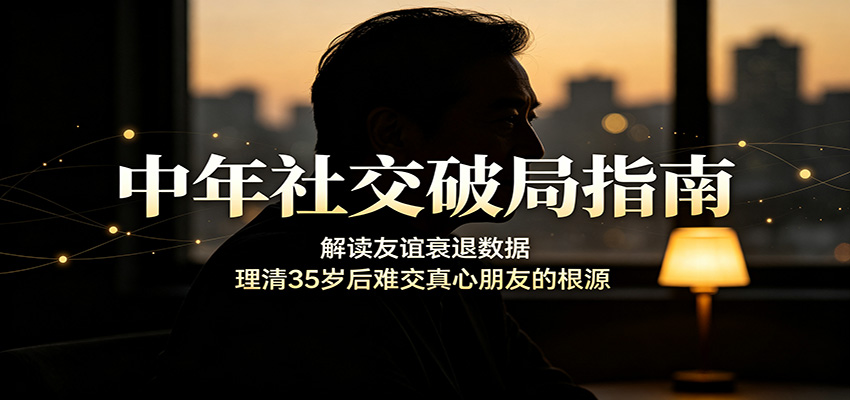 中年社交破局指南：解读友谊衰退数据，理清35岁后难交真心朋友的根源-朽念云创