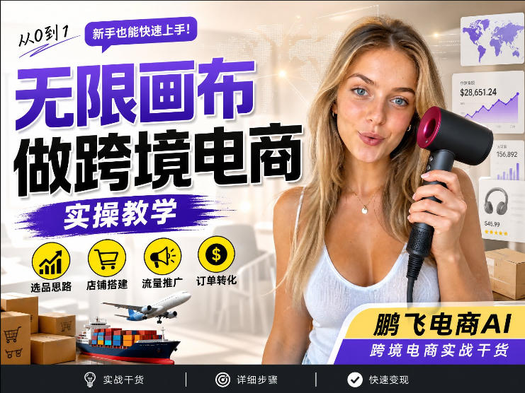 【跨境电商必备】AI无线画布制作商品宣传视频，四步搞定，无线画布工作流，操作简单好上手-朽念云创