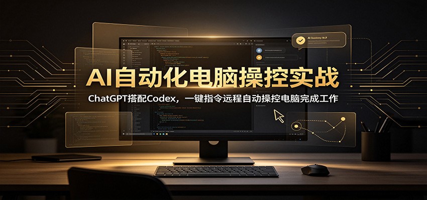 AI自动化电脑操控实战：ChatGPT搭配Codex，一键指令远程自动操控电脑完成工作-朽念云创