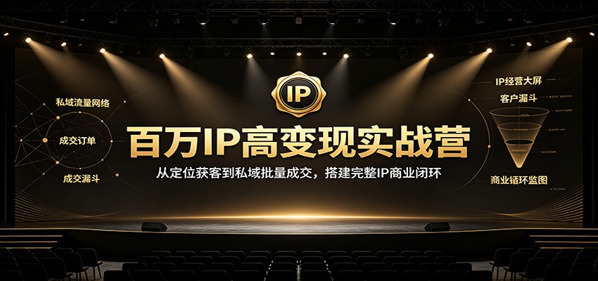 百万IP高变现实战营：从定位获客到私域批量成交，搭建完整IP商业闭环-朽念云创