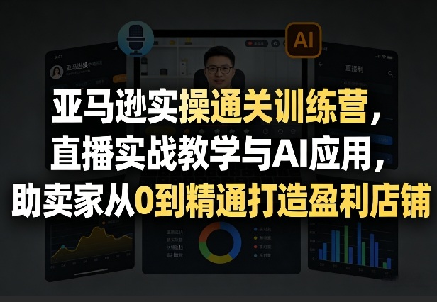 亚马逊实操通关训练营，直播实战教学与AI应用，助卖家从0到精通打造盈利店铺(更新8月8日)-朽念云创