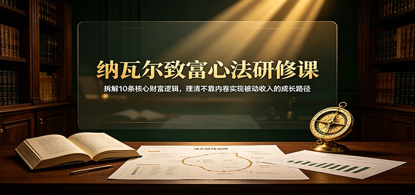 纳瓦尔致富心法研修课：拆解10条核心财富逻辑，理清不靠内卷实现被动收入的成长路径-朽念云创