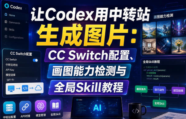 让Codex用中转站生成图片:CC Switch配置、画图能力检测与全局Skill教程-朽念云创