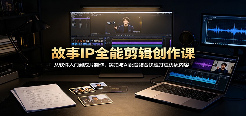 故事IP全能剪辑创作课：从软件入门到成片制作，实拍与AI配音结合快速打造优质内容-朽念云创