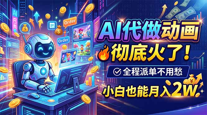 AI代做动画，彻底火了！全程派单不用愁，小白也能月入2W-朽念云创