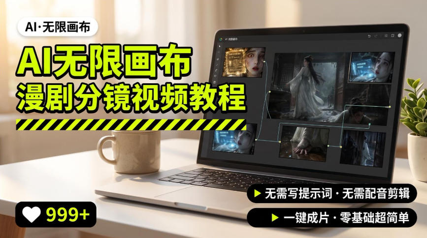AI无限画布制作爆款漫剧分镜视频搭建教程，无需写脚本，无需制作音频，一键制作超简单-朽念云创