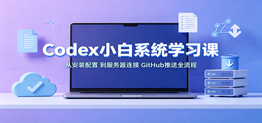 Codex小白系统学习课：小从安装配置，到服务器连接、GitHub推送全流程-朽念云创