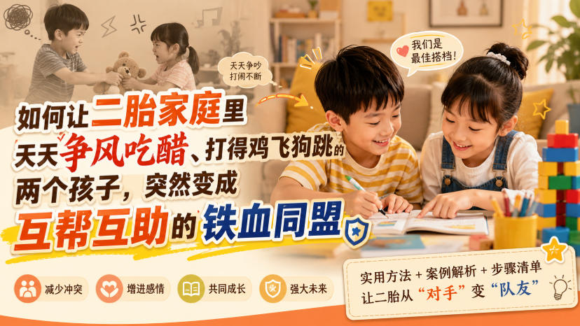 付费文章：如何让二胎家庭里天天争风吃醋、打得鸡飞狗跳的两个孩子，突然变成互帮互助的铁血同盟？-朽念云创