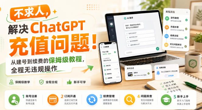 不求人，解决ChatGPT充值问题！从建号到续费的保姆级教程，全程无违规操作-朽念云创