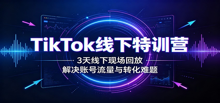 TikTok线下特训营：3天线下现场回放，解决账号流量与转化难题-朽念云创
