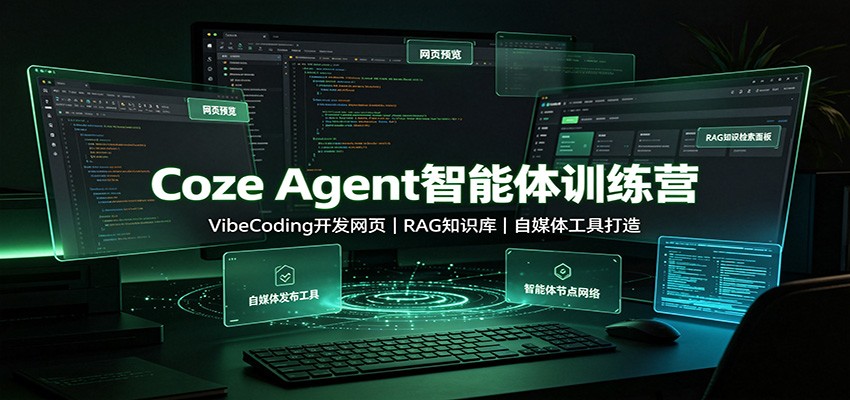 Coze Agent智能体训练营：VibeCoding开发网页，RAG知识库，自媒体工具打造-朽念云创