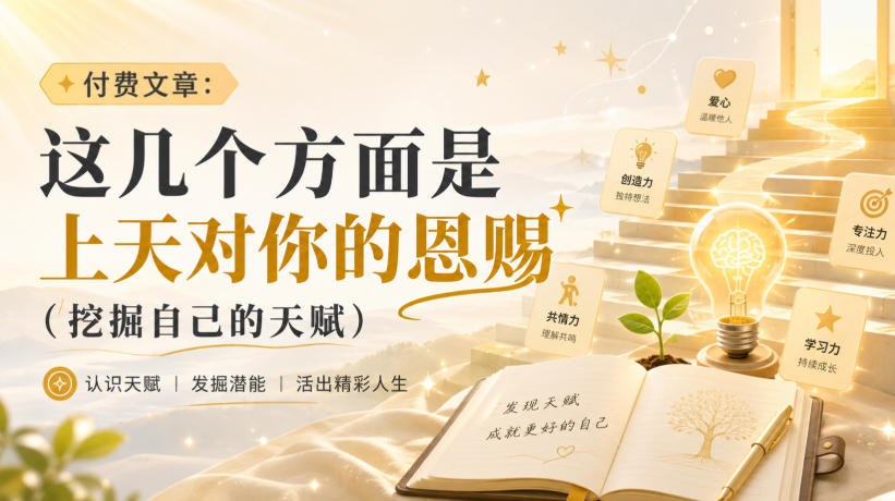 付费文章：这几个方面是上天对你的恩赐(挖掘自己的天赋)-朽念云创