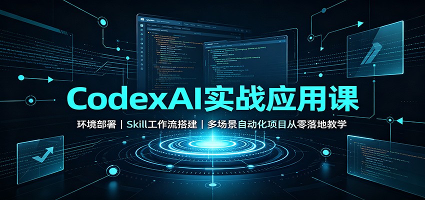 CodexAI实战应用课：环境部署Skill工作流搭建，多场景自动化项目从零落地教学-朽念云创