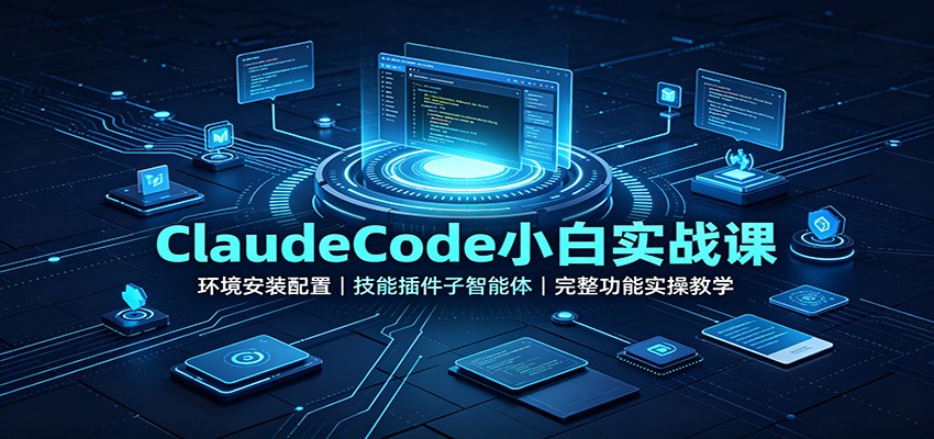 ClaudeCode小白实战课：环境安装配置，技能插件子智能体，完整功能实操教学-朽念云创