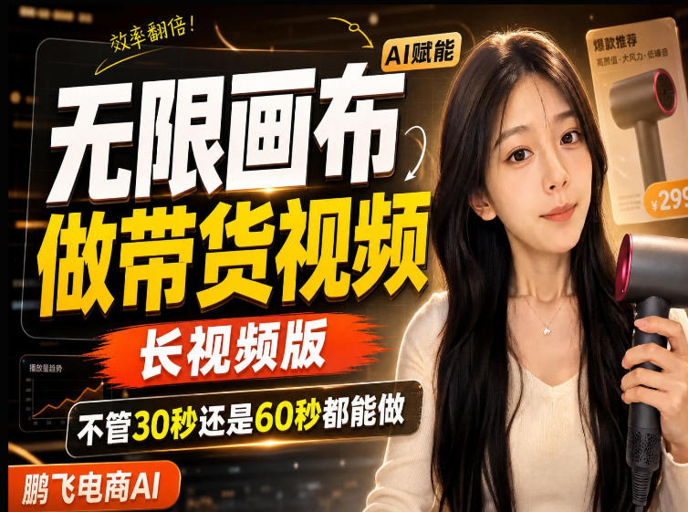 【保姆级教程】无限画布搭建长带货视频，拼接不翻车全程一致，小白跟着步骤也能上手-朽念云创