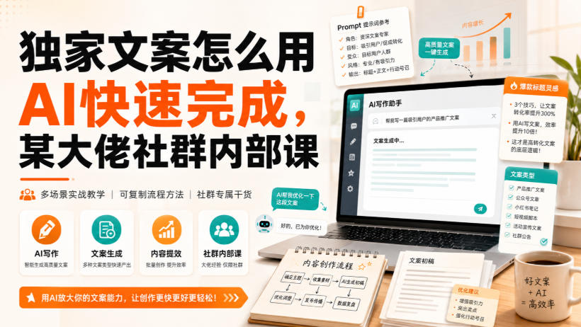 独家文案怎么用AI快速完成，某大佬社群内部课-朽念云创