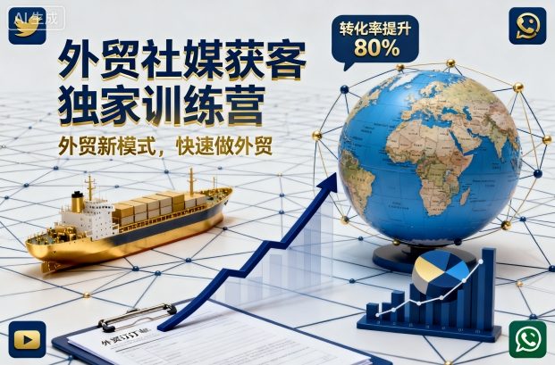 外贸社媒获客独家训练营，外贸新模式，快速做外贸(更新26年08月21日)-朽念云创