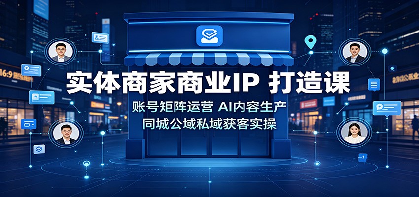 实体商家商业IP打造课:账号矩阵运营,AI内容生产,同城公域私域获客实操-朽念云创