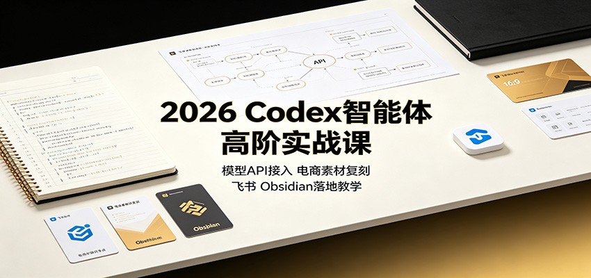 2026 Codex智能体高阶实战课:模型API接入,电商素材复刻,飞书Obsidian落地教学-朽念云创